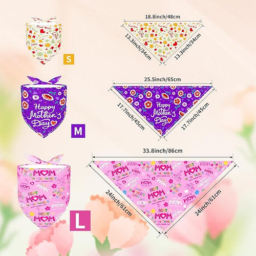 30 Pack Mothers Day Dog Bandanas Bulk for Large Dogs Breed 33 Inch Love Mom Extra Large Dog Bandanas XL Best Mom Dogs Bandana Grooming L