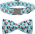 Dog Collar, Christmas Dog Collar Plaid Pet Collar Bow Holiday Bows Girl Boy Puppy Collar Adjustable Pet Collar for Large Dogs