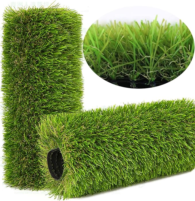 Artificial Grass Rug Outdoor Indoor 11FTX48FT Fake Grass Carpet Green Synthetic Grass Pet Turf Realistic Faux Grass Rug with Drain Holes for Garden Lawn Landscape Balcony Home Decor Patio