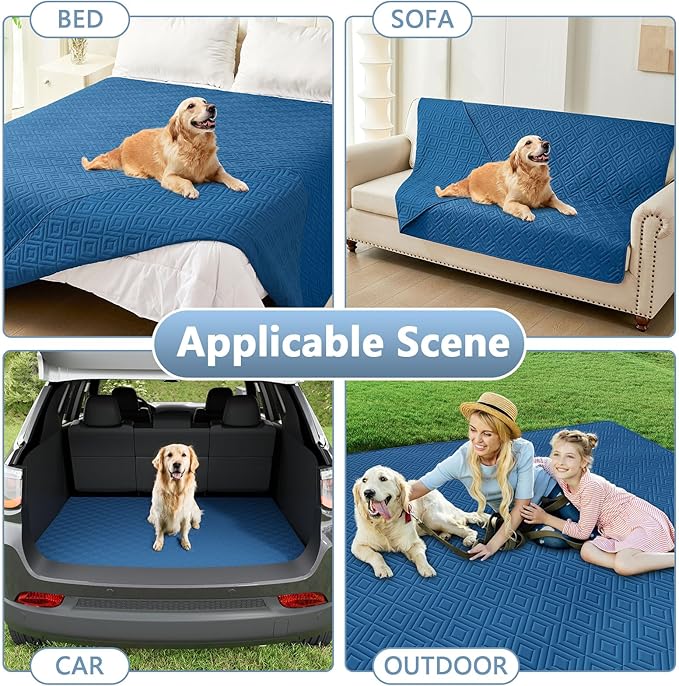 hyha Waterproof Dog Blanket, Soft Dog Bed Cover Pet Blankets, Waterproof Sofa Couch Cover for Dogs Washable, Reversible Pet Couch Covers for Sofa Furniture (30x70 Inch, Navy Blue/Navy Blue)