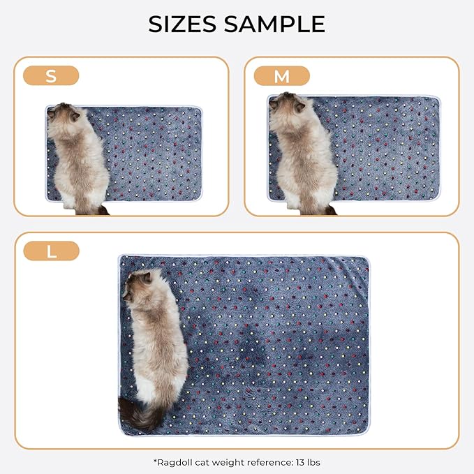 Luciphia 1 Pack 3 Blankets Super Soft Cute Dot Pattern Pet Blanket Flannel Throw for Dog Puppy Cat Small(23x16), Grey