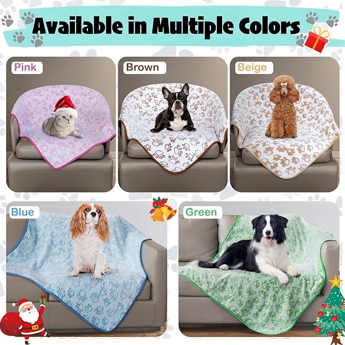 Blue Dog Blanket for Puppy Accesssories Boy, Blue Dog Stuff for Small Kitten Indoor Cats, Washable Soft Puppy Essentials Supplies