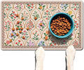 Absorbent Pet Dog Bowl Mat for Food and Water, Pet Cat Food Feeding Mat with Non Slip Rubber Backing, Dog Food Mats for Floors Waterproof, 17"x30"