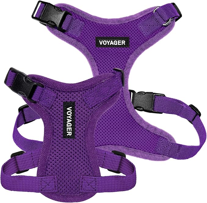 Voyager Step-in Pet Harness - All Weather Mesh, Adjustable Step in Harness for Cats and Dogs by Best Pet Supplies - Purple, L