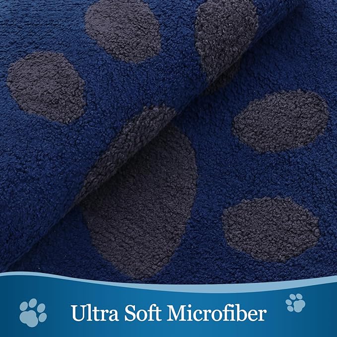 Buganda Dog Door Mat for Muddy Paws, Absorbent Dirt Trapper Washable Indoor Doormats, Non Slip Low-Profile Mud Mat for Dogs, Front Entrance Doormat for Inside Floor (30x20 Inches, Navy)