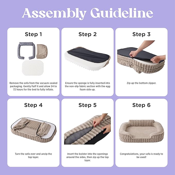 LE SURE Cute Dog Beds for Extra Large Dogs, Orthopedic Waterproof XL Pet Bed with Sides, High Back Non-Slip and Egg-Crate Foam Big Dog Couch Sofa with Washable Removable Cover, Grey