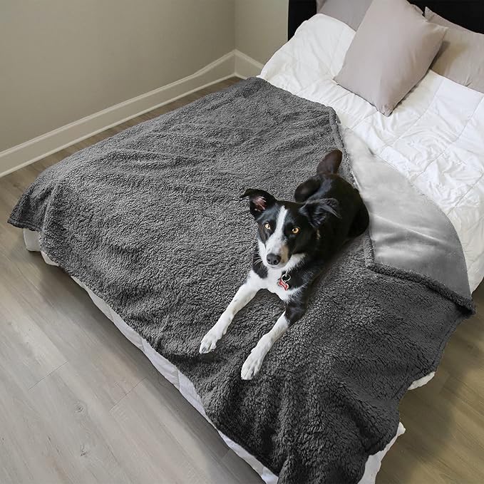 Kritter Planet Waterproof Bed Blanket for Couples, Washable Stain Proof Pad Bed Cover, Reversible Leakproof Protector, Liquid Pee Proof Blanket for Couch Sofa, 80x90 inch, King Size