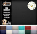 GORILLA GRIP 100% Waterproof Raised Edge BPA Free Silicone Pet Feeding Mat, Dog Cat Food Mats Contain Spills Protects Floors, Placemats for Cats and Dogs Water Bowl, Pets Accessories 32x24 Black
