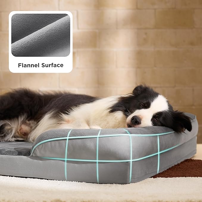 Bedsure L Plus Orthopedic Dog Bed for Large Dogs - Washable Dog Cat Bed Waterproof, L Plus Big Comfort Dogs Couch Sofa with Washable Removable Cover, Pet Bed with Nonskid Bottom, Lavender, 38"