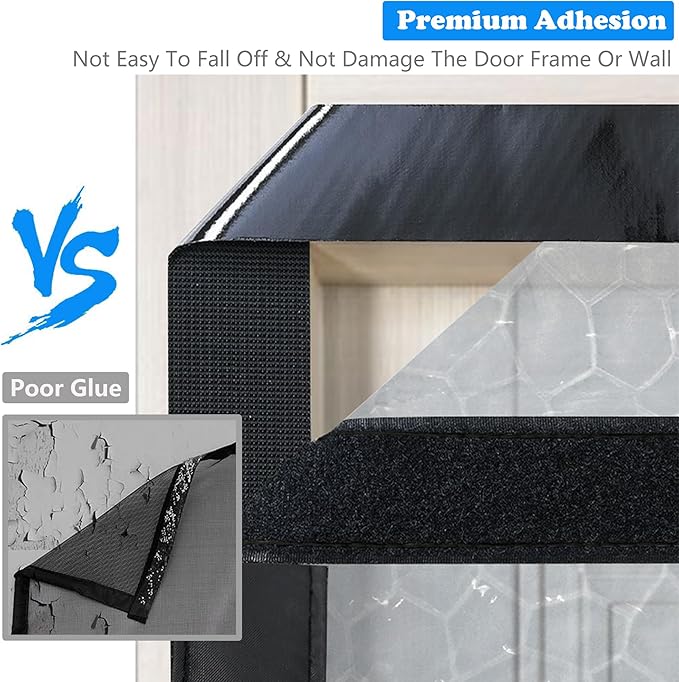 RELIANCER Magnetic Thermal Insulated Door Curtain,Waterproof EVA Door Cover,Fit Doors Size Up to 38"x96",Temperature Protection Insulated Doorway Curtain Partition,Patio Self-Closing Doors Net Screen