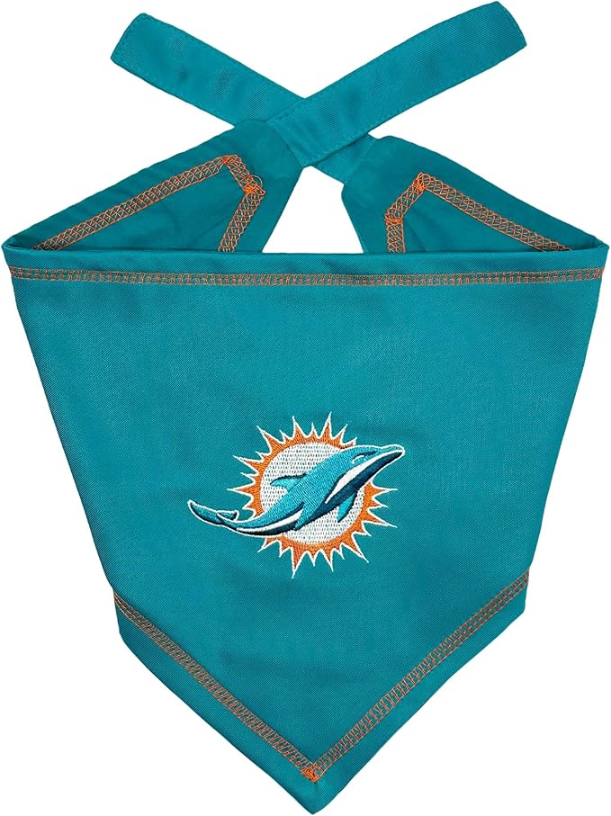 Pets First NFL Miami Dolphins TIE Bandana, Small/Medium. Dog Bandana Scarf Bib for Pet Cat Dog. The Ultimate Game-Day, Party Bandana