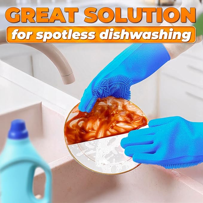 Cat & Dog Washing Gloves for Bathing – 2-in-1 Design Dog Scrubbing Gloves for Grooming, Massaging, and Paw Cleaning