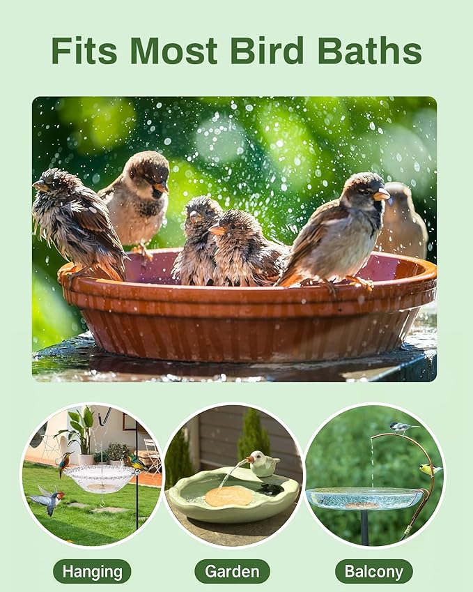 Bird Bath Purification Disk Pure Copper Outside Winter Solar Power Birdbath Heater Deicer Cage Hanging Bowl Metal Warmer Deck Railing Glass Concrete Ceramic Stone Stand Outdoor Fountain Station