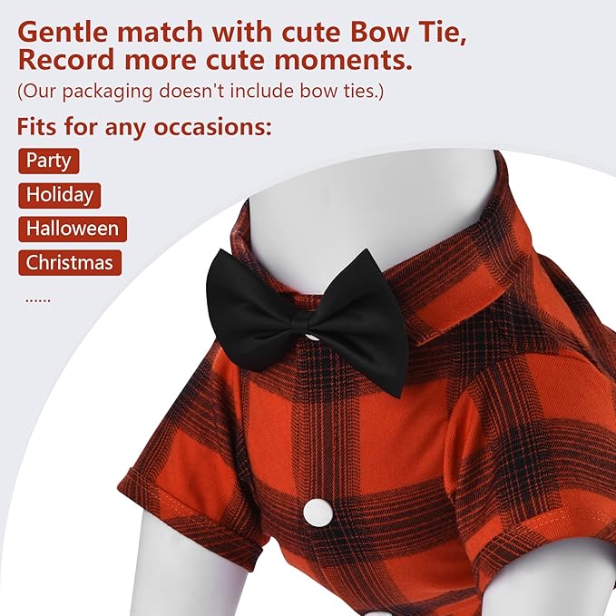 Koneseve Dog Shirt Plaid Dog Clothes for Small Dogs Boy Girl Cat Clothes Soft Puppy Outfit Adorable Pet T-Shirts Kitten Grid Costume Apparel Thanksgiving Christmas Clothing (Red#1; 3XL)