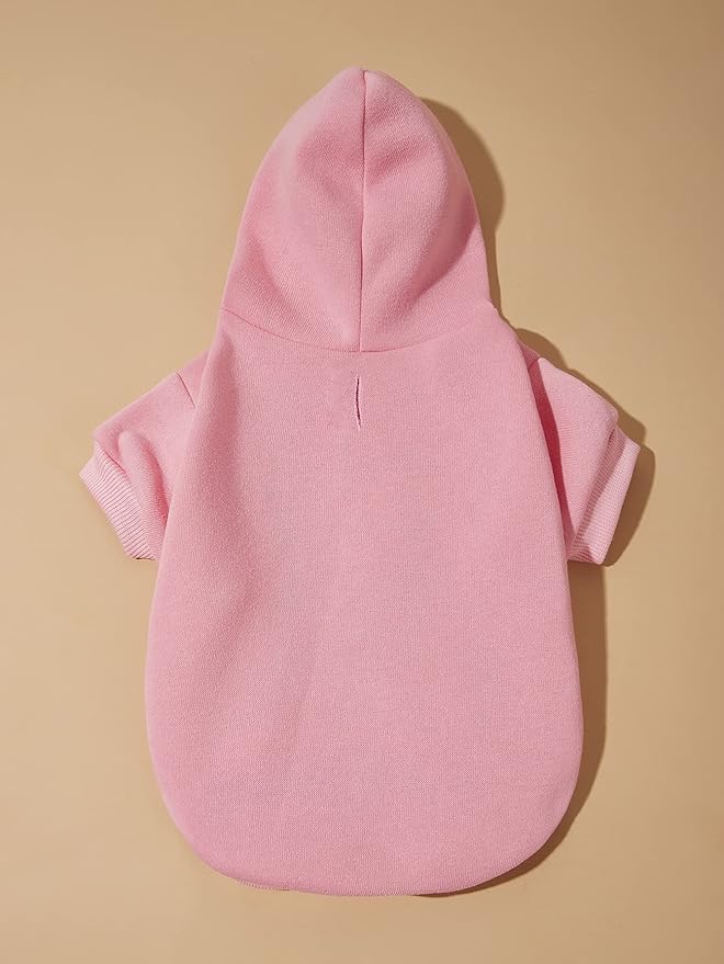 QWINEE Basic Dog Hoodie Sweatshirt Puppy Sweater Warm Cat Costumes Pet Clothes for Chihuahua Puppy Kitten Small Medium Dogs Light Pink X-Small