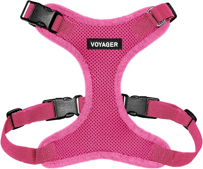Voyager Step-in Pet Harness - All Weather Mesh, Adjustable Step in Harness for Cats and Dogs by Best Pet Supplies - Fuchsia, L