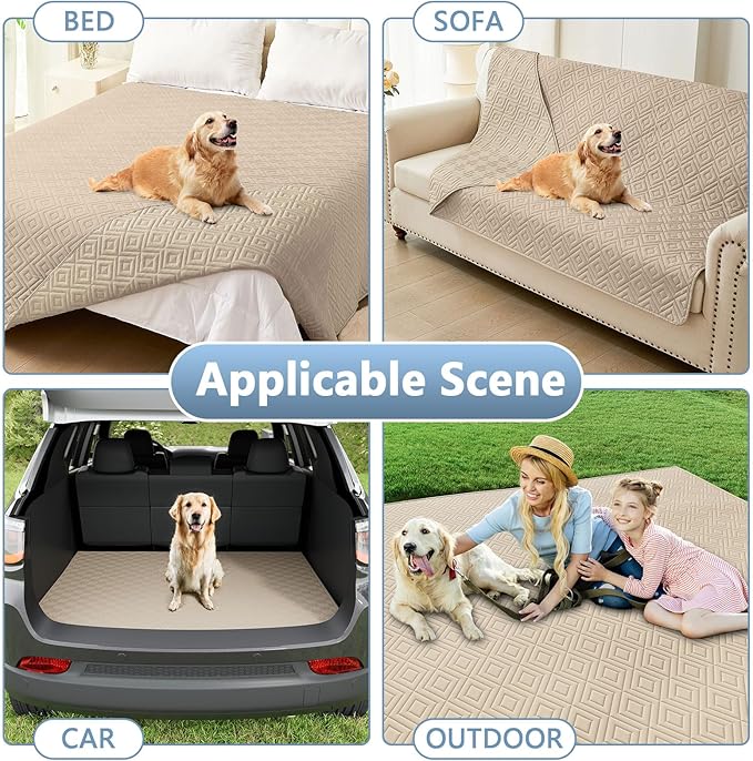 hyha Waterproof Dog Blanket, Soft Dog Bed Cover Pet Blankets, Waterproof Sofa Couch Cover for Dogs Washable, Reversible Pet Couch Covers for Sofa Furniture (30x53 Inch, Taupe/Taupe)