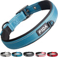 Fida Heavy Duty Dog Collar, Ultra Comfortable Soft Neoprene Padded, Adjustable Reflective Nylon Pet Collar with Durable Metal Belt Buckle for Small Breeds (S, Blue)