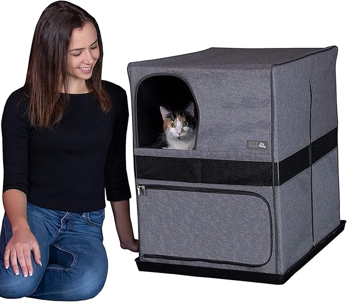 Pet Gear Pro Pawty for Cats with littertraX Mat, Put an end to Scattered Litter, Foldable, Easy Clean, Litterbox not Included, 2 Models, 2 Colors