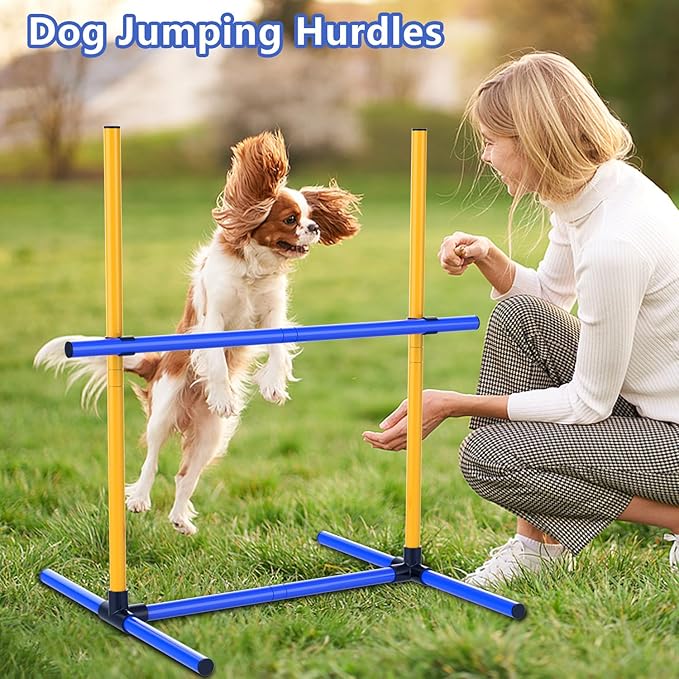 Dog Agility Hurdle Training Set, 4-Sets Jump Bar Equipment for Indoor & Outdoor Backyard Exercise