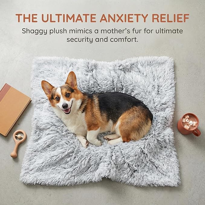 PJYuCien Dog Blankets for Medium Large Dogs Washable - Fluffy Fuzzy Cat Blanket for Couch, Puppy Throw for Furniture with Polyester Fleece, Super Soft Plush for Pet Kitten Doggy, Grey, 50" x 60"