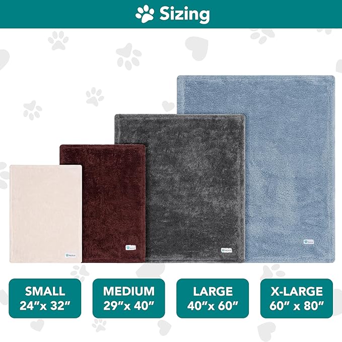 PetAmi Dog & Cat Blanket - Fluffy Soft, Sherpa Fleece, Calming, Washable, Blue, Medium 29x40