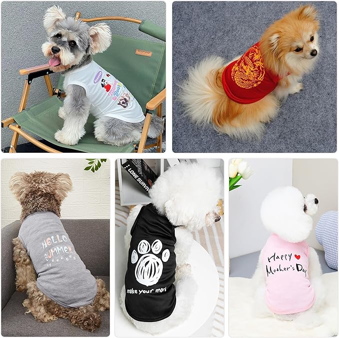 Custom Dog Shirt, Personalized Summer Breathable Pullover Pet Outfit With Name/Text/Photo/Logo for Dogs Puppy Cats Kitten