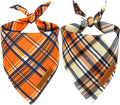 Realeaf Fall Dog Bandanas 2 Pack, Reversible Pet Scarf for Boy and Girl, Premium Durable Fabric, Holiday Halloween Thanksgiving Bandana for Large and Extra Large Dogs (X-Large)