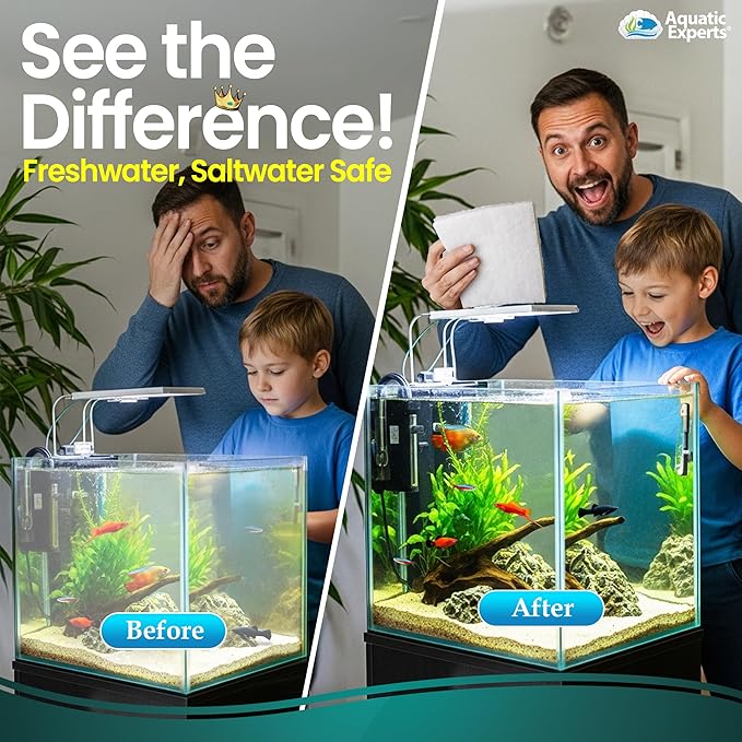 Aquatic Experts Aquarium Filter Floss for Fish Tank Filters - FilterFirst Aquarium Filter Pad - Media Roll for Crystal Clear Water, 3/4" - 1" Thick (18 Inch Wide, 12 Feet Long)