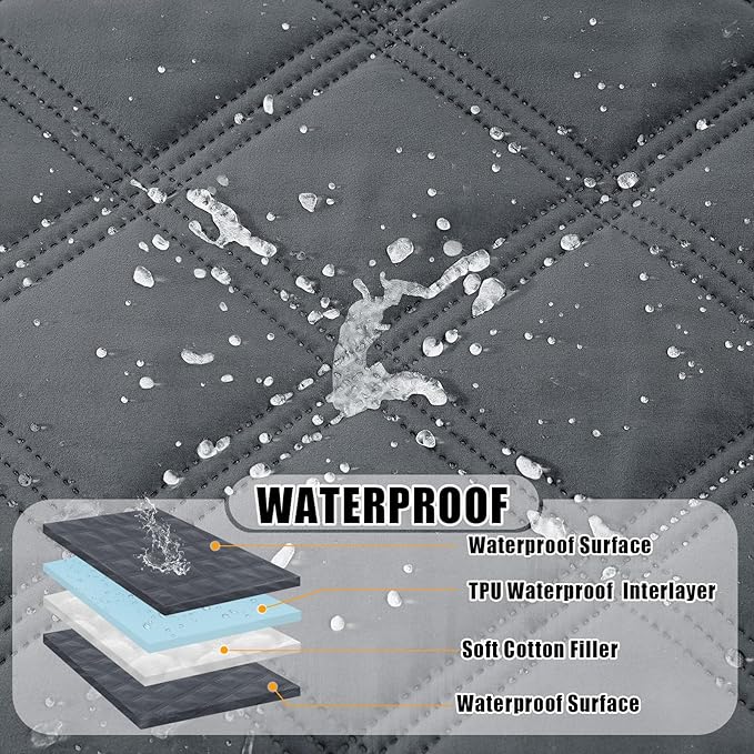 Smiry Waterproof Dog Bed Cover Blanket 52x82, Soft Reversible Pet Blanket, Washable Leakproof Cats Dogs Couch Cover for Sofa, Couch, Furniture, Dark Grey/Dark Grey