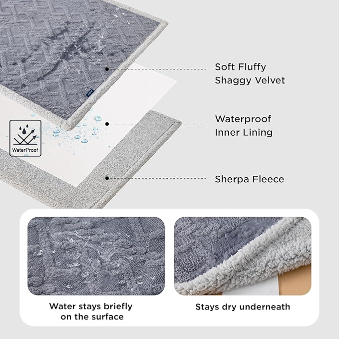 Bedsure Waterproof Dog Blankets for Bed - Pet Blanket for Bed Couch Protector Washable, Jacquard Coral Fleece Cat Throw Blanket, Soft Plush Reversible Furniture Protection, King, 86x108, Cream