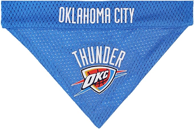 Pets First NBA Dog Bandana - Oklahoma City Thunder Reversible Pet Bandana. 2 Sided Home & Away Sports Bandana with a PREMIUM Embroidery TEAM Logo, Large/X-Large
