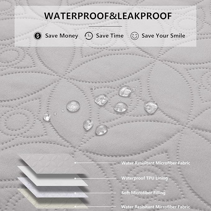 Waterproof Dog Blanket, 30x53 inches Small Pet Couch Covers for Sofa, Chair Bed Furniture Protector from Dogs Washable and Reversible-Lightgrey+Cream