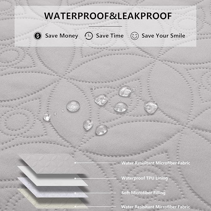Waterproof Dog Blanket, 30x30 inches Small Pet Couch Covers for Sofa, Chair Bed Furniture Protector from Dogs Washable and Reversible-Lightgrey+Cream