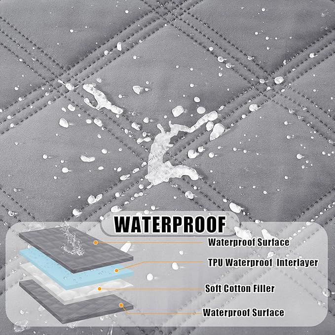 Smiry Waterproof Dog Bed Cover Blanket 40x70, Soft Reversible Pet Blanket, Washable Leakproof Cats Dogs Couch Cover for Sofa, Couch, Furniture, Grey/Grey