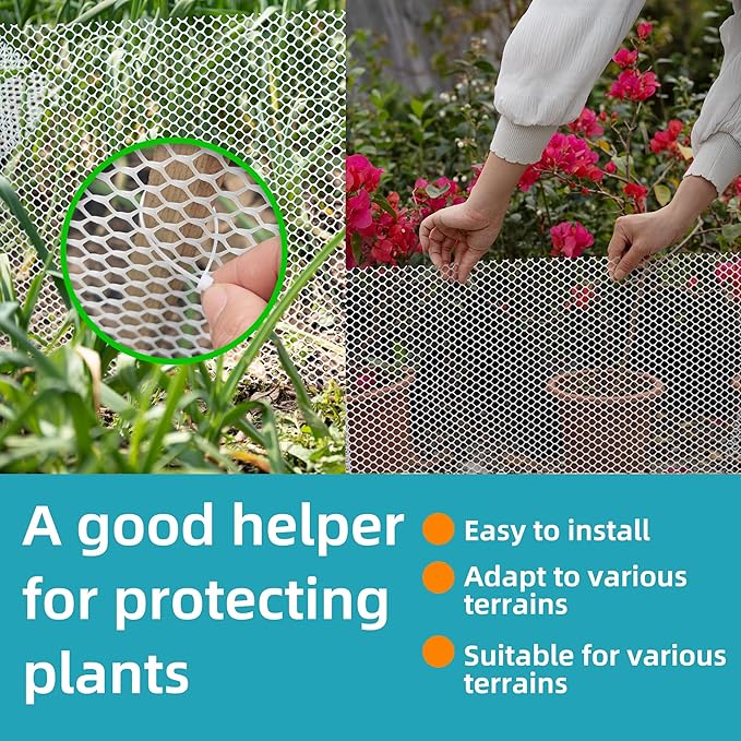 Pet & Garden Safeguard - 15.7IN x 32.8FT Roll - Green Plastic Netting, Multi-Use Decorative Fencing for Poultry, Dogs, Rabbits,Chicken and Snake Barrier
