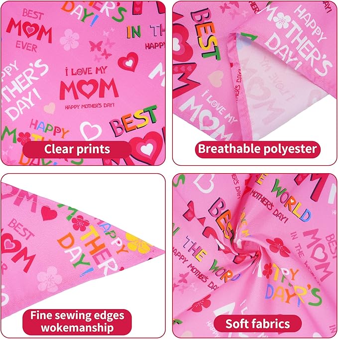 30 Pack Mothers Day Dog Bandanas Bulk for Small Dogs Kittens Breed 18 Inch Love Mom Dog Bandanas XS Puppy Doggy Best Mom Dogs Bandana Grooming S
