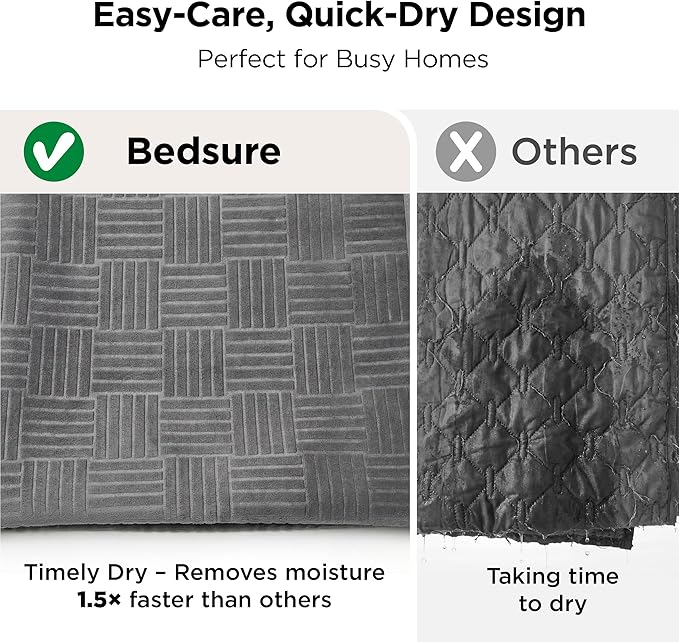 Bedsure Waterproof Bed Cover for Dogs Washable - Waterproof Blanket for Full Bed Couch Sofa Cozy, Lightweight Furniture Protector for Pet Cat Quick Drying, Ash Grey, 82x82IN