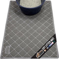 GORILLA GRIP Cat Litter Box Mat, 35x23, Water Resistant, US Designed Kitty Litter Trapping Mats, Easy to Clean, Scatter Control, Less Mess and Clean Floors, Kitten Supplies for Indoor Cats, Gray