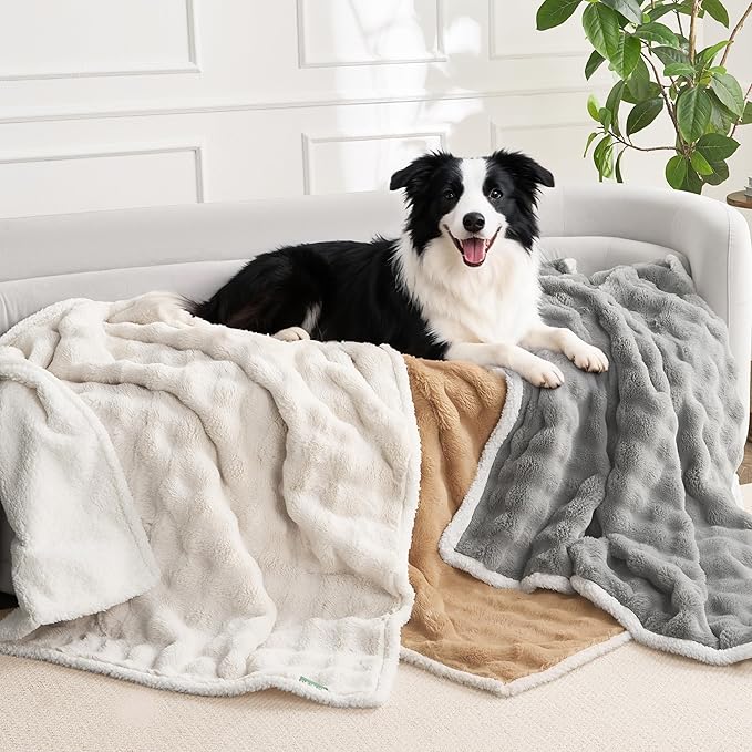 Soft Cozy Waterproof Dog Blanket for Couch - Room Decor Medium Pet Blanket for Furniture Protector, Washable Dog Crate Blankets for Indoors & Outdoors, Grey, 30"x40"