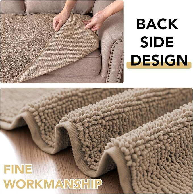H.VERSAILTEX Non Slip Pet Couch Cover Chenille Dog Bed Protector Thick Soft Sofa Slipcover Pet Friendly Washable Couch Cushion Covers for Pets (30" x 70", Sand)