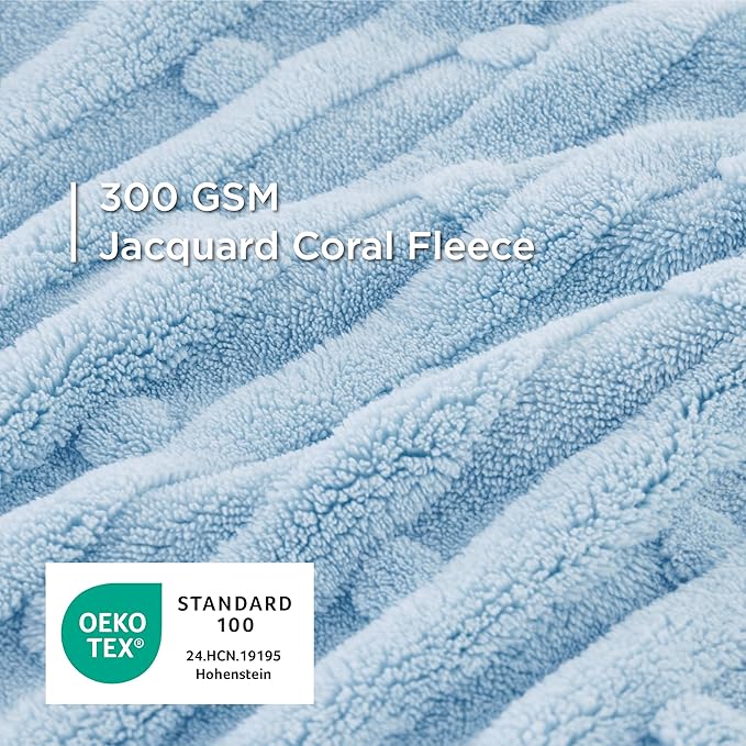 Bedsure Dog Blanket for Medium Dogs Washable - Fluffy Fuzzy Puppy Cat Blanket with Premium 300GSM Coral Fleece Soft for Pet Kitten Doggy, Blue, 30x40IN