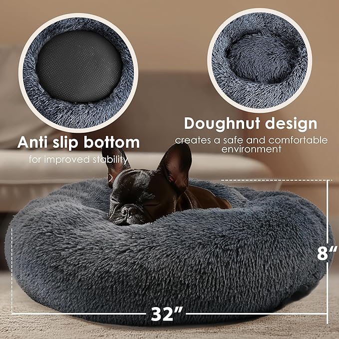 Dog Beds Large Sized Dog and Cats, 32in Pet Beds for Large Pet, Washable Indestructible Extra Large (Dark Grey)