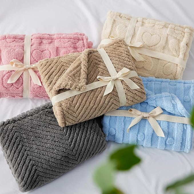 Bedsure Dog Blankets for Medium Dogs Washable - Fluffy Fuzzy Puppy Cat Blanket with Premium 300GSM Coral Fleece Soft for Pet Kitten Doggy, White, 30x40IN