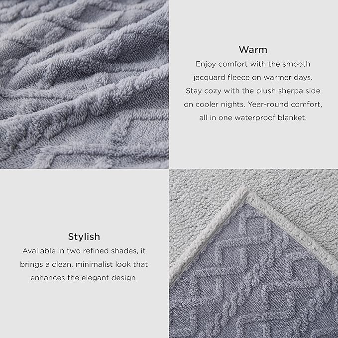 Bedsure Waterproof Dog Blankets for Bed - Pet Blanket for Bed Couch Protector Washable, Jacquard Coral Fleece Cat Throw Blanket, Soft Plush Reversible Furniture Protection, King, 86x108, Pale Oak