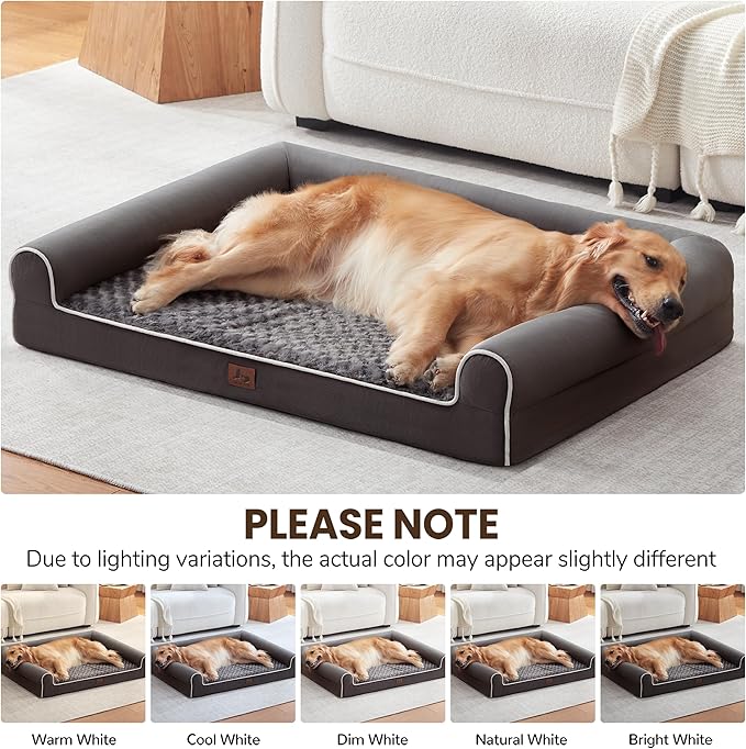 Large Dog Beds Large Sized Dogs, Orthopedic XXL XL Dog Bed for Medium Size Dogs, Big Waterproof Couch Sofa with Removable Washable Cover for Pet, Dark Grey, 36"*27"*6.5"