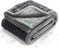 Waterproof Twin Blanket for Bed - Washable Large Dog Blankets for Bed Protector, Thick Cozy Fleece Calming Pet Blankets for Indoors & Outdoors, Dark Grey, 60"x80"