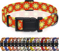 Dog Collar, Classical Indian Spirit Boys Girls Puppy Collar for Small Medium Large Dogs, Adjustable Soft Indian Pet Collar with Safety Buckle for Male Females(Yellow,L)