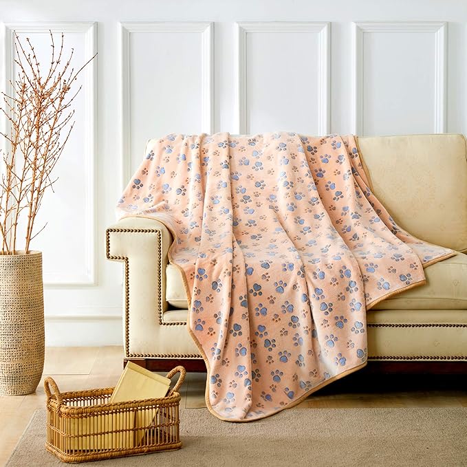 Allisandro Luxurious Dog Blanket, 350 GSM Super Fuzzy Microplush Fleece Pet Blankets for Small Medium Large Dogs and Cats, Brown, 32 x 24 Inches