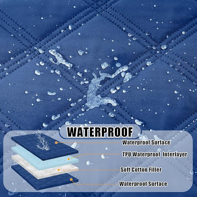 Smiry Waterproof Dog Bed Cover Blanket 30x70, Soft Reversible Pet Blanket, Washable Leakproof Cats Dogs Couch Cover for Sofa, Couch, Furniture, Navy/Navy